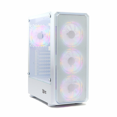 Корпус BaseTech eXtreme GFX-03 ATX, Midi-Tower, без БП белый (BT-GFX-03W-MESH-4F-RGB)
