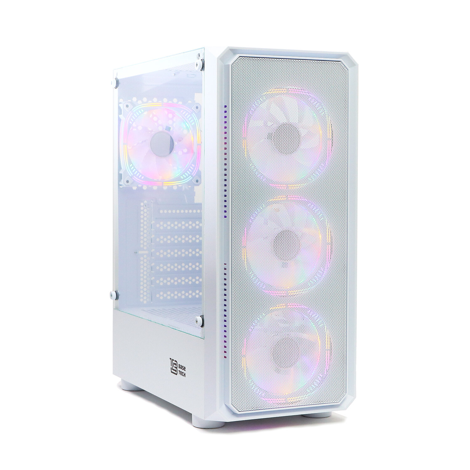 Корпус BaseTech eXtreme GFX-03 ATX, Midi-Tower, без БП белый (BT-GFX-03W-MESH-4F-RGB)