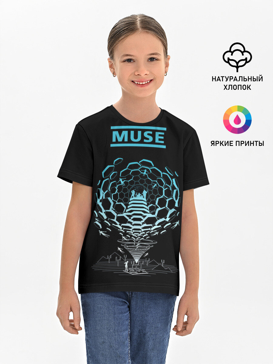 Футболка Lacotton.ru хлопковая детская Muse, размер 128, мультиколор