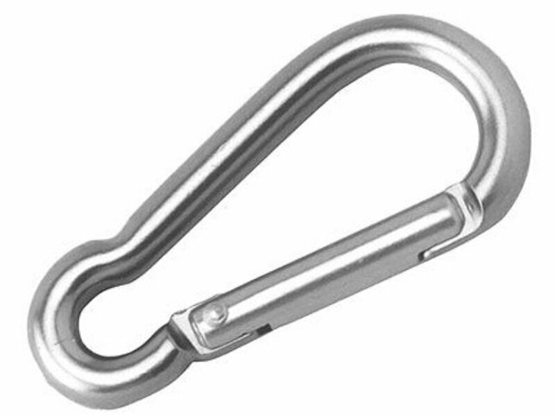 Карабин пожарный, без фиксатора, оцинкованная сталь, 5 x 50 мм, DIN 5299C, 10 шт