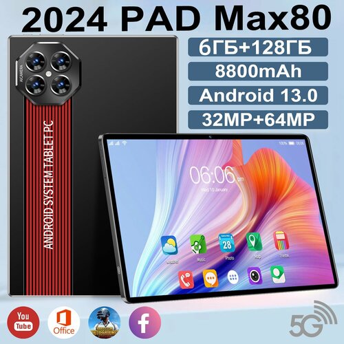 Планшет с клавиатурой 116 дюйма планшет с сим картой 6GB RAM 128GB ROM Android 13 25601600 bluetooth wifi русская клавиатура 5G черное 9580₽