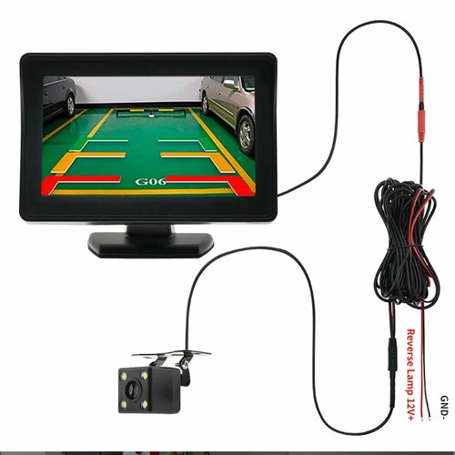 Автомобильная камера заднего вида с широким углом обзора 43 TFT lcd цветной дисплей монитор Водонепроницаемый ночное видение реверсивное Резервное копирование 2в1 парковка Reve New model 1 1525₽