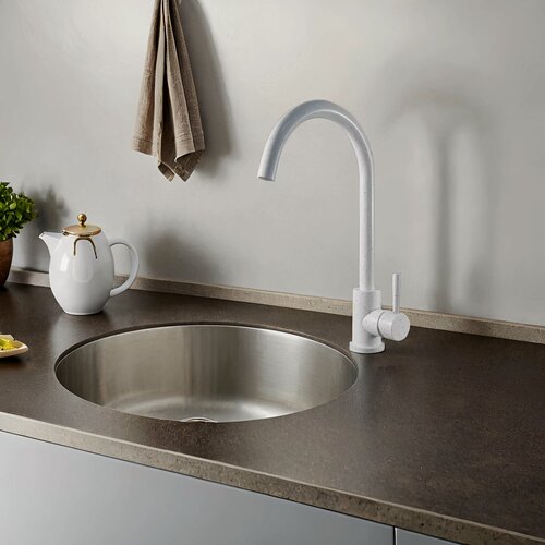 Изображение товара ESKO. Смеситель для кухни белый для мойки / раковины / с высоким поворотным изливом