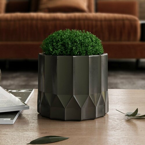 Кашпо для цветов и суккулентов San Marino S темно-серое глянцевое 065 л 1210см 2313₽