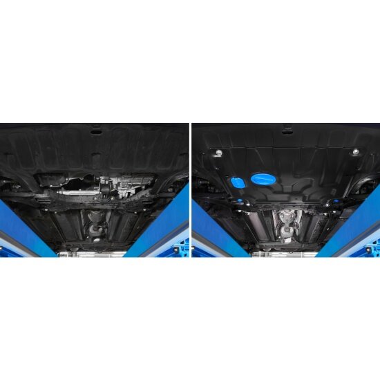 Защита картера и КПП Rival для Hyundai Solaris 2017-/Kia Rio 2017-/Kia Rio X-Line 2017 - сталь (111.2369.1) - фото №3