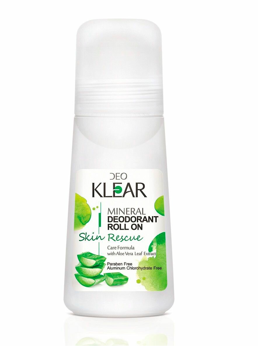 DeoKlear Минеральный роликовый дезодорант Skin Rescue с экстрактом Алоэ Вера, 65 мл