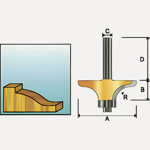 Изображение товара Фреза фигирейная (d12/D69.85/H15.9/L65.9/R15.9) MAKITA D-11891