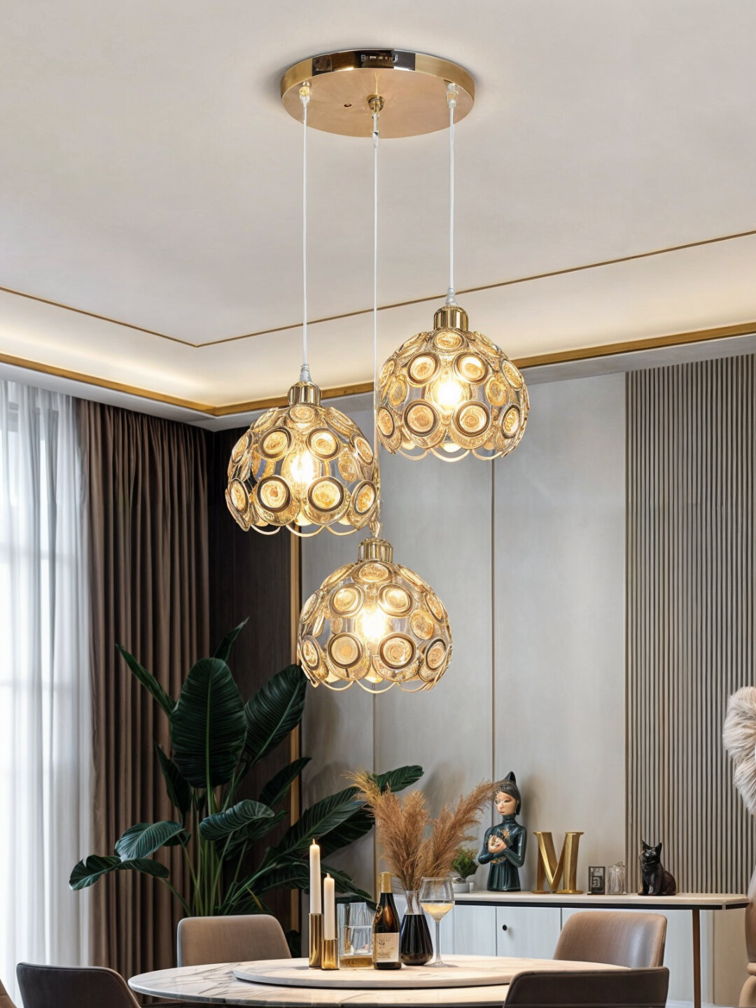 Люстра с регулировкой высоты, 4 цвета, для спальни, зала, детской, кухни, Желтый