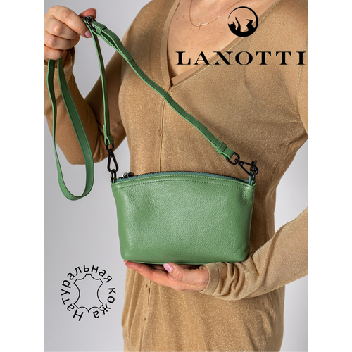 фото Сумка клатч lanotti, фактура зернистая, мята