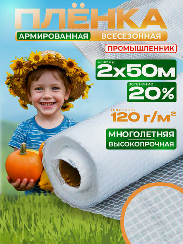 Изображение товара Пленка армированная Промышленник 120 г/м2, 2х50 м