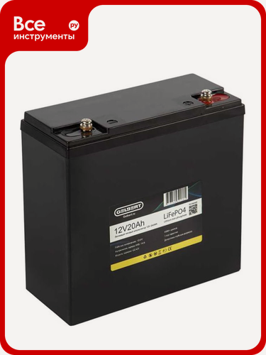 Изображение товара Аккумуляторная батарея литиевая LiFePO4 GELBERT, (12V/20Ah/20A/240Wh) [6-DZF-20, 6-DZM-20] 0000172