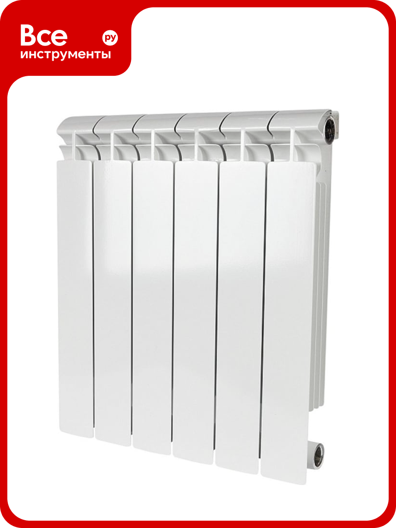 Биметаллический радиатор STOUT ALPHA 500 6 секций SRB-2310-050006 RG00908P3ARM16