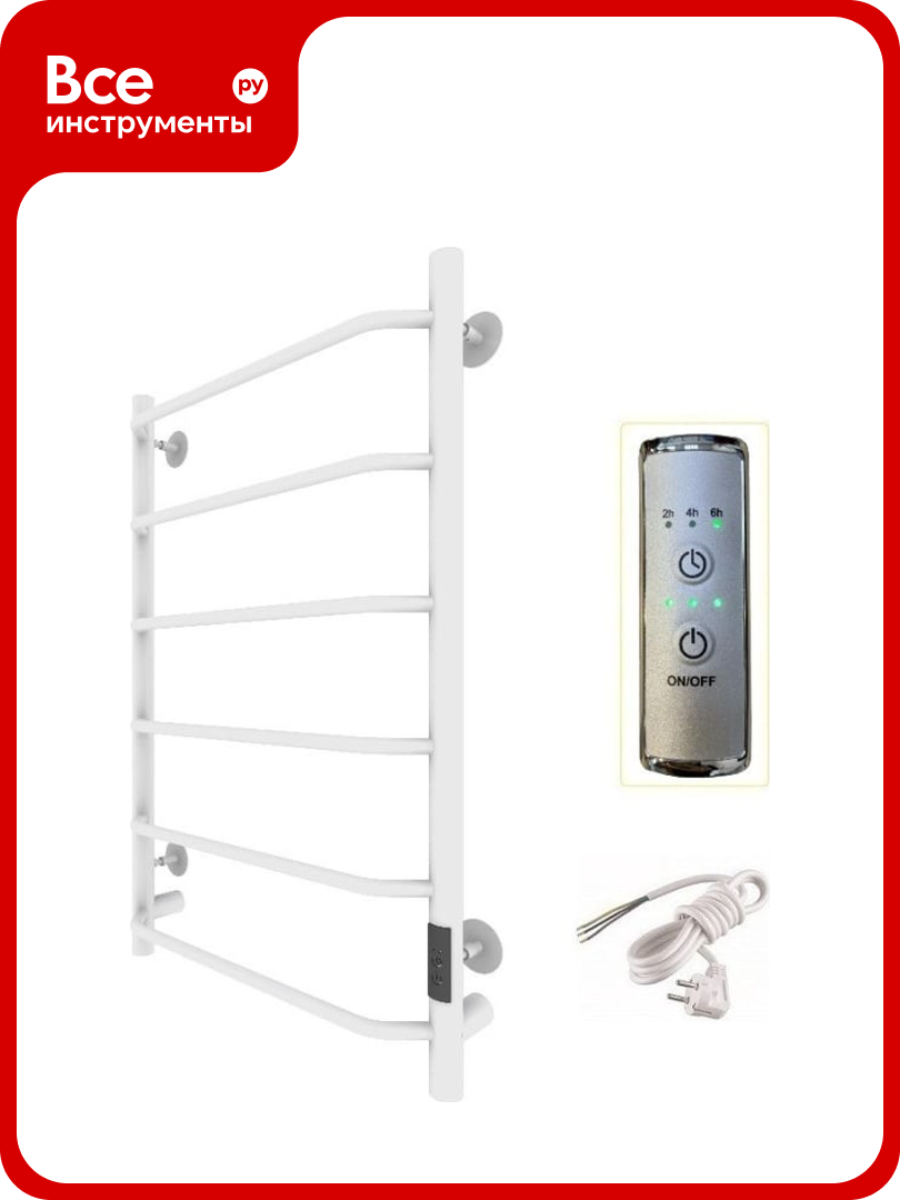 Полотенцесушитель Тругор Пэк сп 6 80x50 белый матовый ВГП 00292150