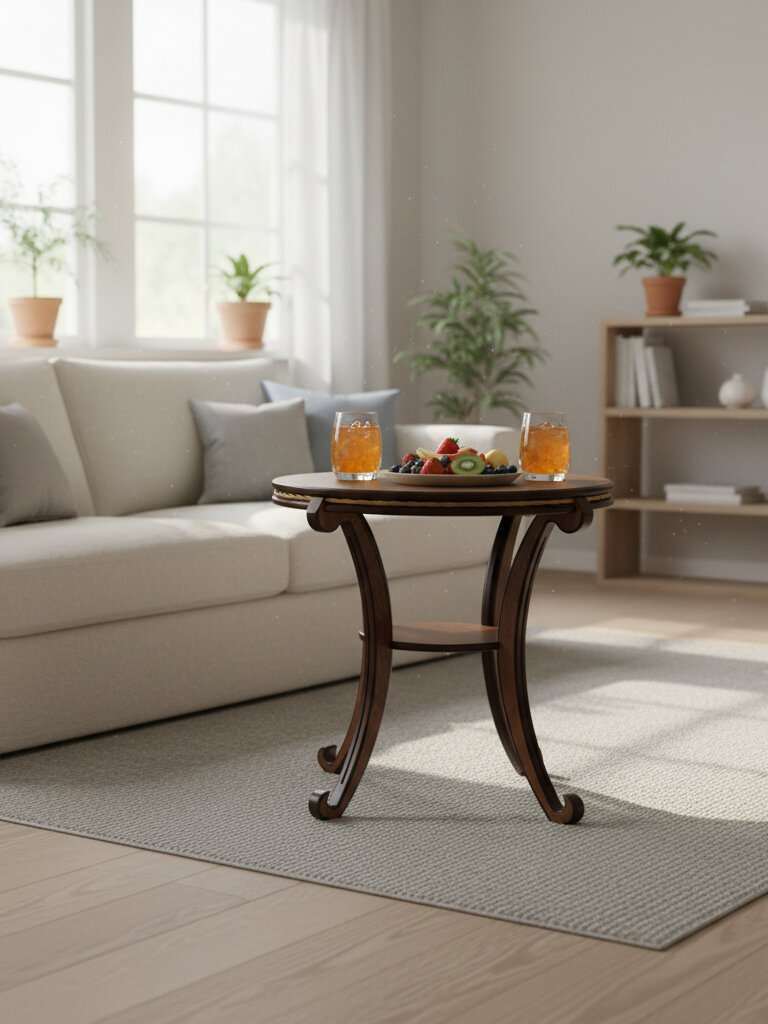 Стол журнальный Мебелик Глория М с полкой классический стиль цвет орех Л