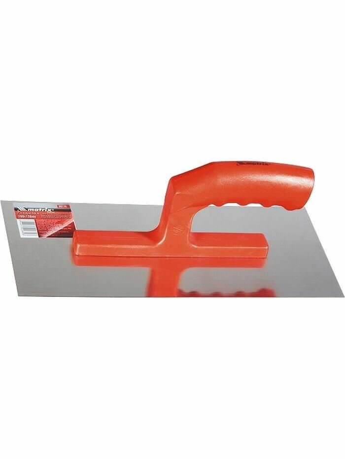 Гладилка из нержавеющей стали, 280 х 130 мм, зеркальная полировка, пластмассовая ручка Matrix 86776