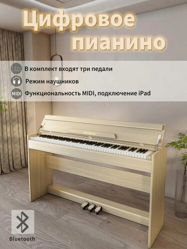 Изображение товара Цифровое пианино WENCAI BL-8818 Полувзвешенная клавиатура (88 клавиш), откидной крышкой и MIDI/USB