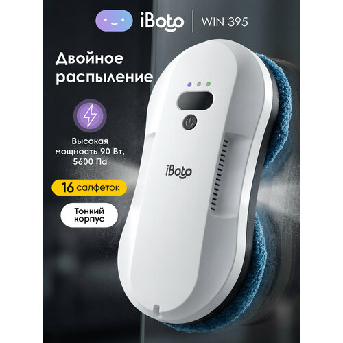 Робот мойщик окон iBoto Win 395, двойное автоматическое распыление, белый