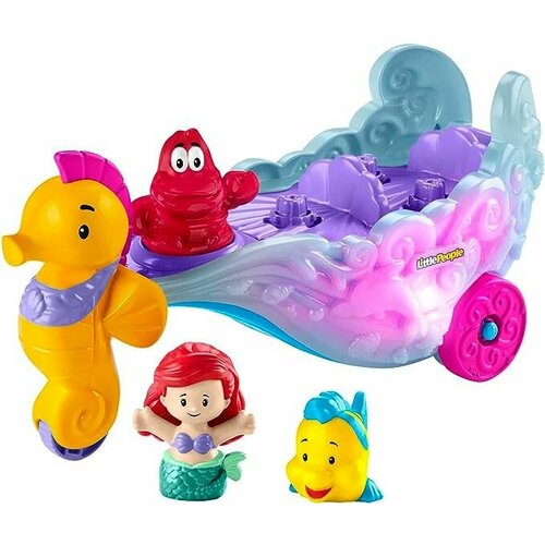 Набор игровой Fisher-Price Disney Princess Little People Ariels Light-Up Sea Carriage