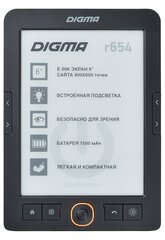 Электронная книга Digma R654 6" E-Ink Carta 800x600 600MHz/4Gb/microSDHC/frontlight графит