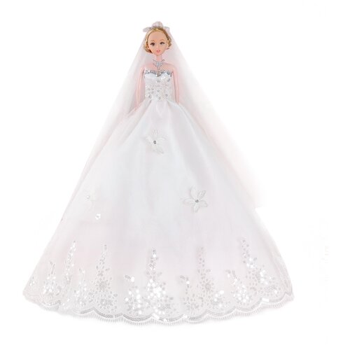фото Кукла на подставке «принцесса», белое платье с кружевом сима-ленд