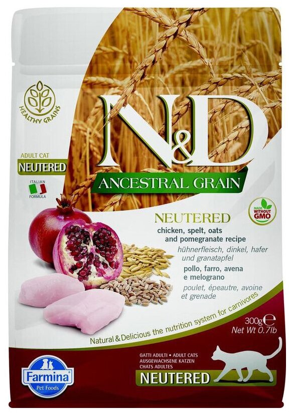 N&D LOW GRAIN CAT CHICKEN & POMEGRANATE NEUTERED 300 GR