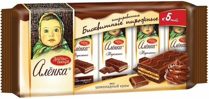 Пирожное Аленка бисквитное вкус Шоколадный крем 5шт*40г