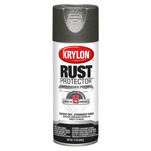 Антикоррозийная эмаль с молотковым эффектом Krylon Rust Protector Hammered Finish, Charcoal Gray, 340гр