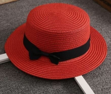 Шляпа канотье летняя красный 