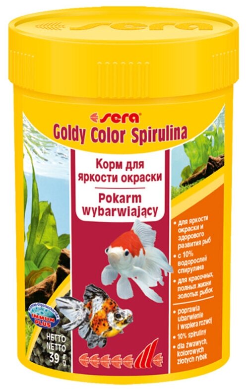 Сухой корм для рыб Sera Goldy Color Spirulina в гранулах, 100 мл, 39 г