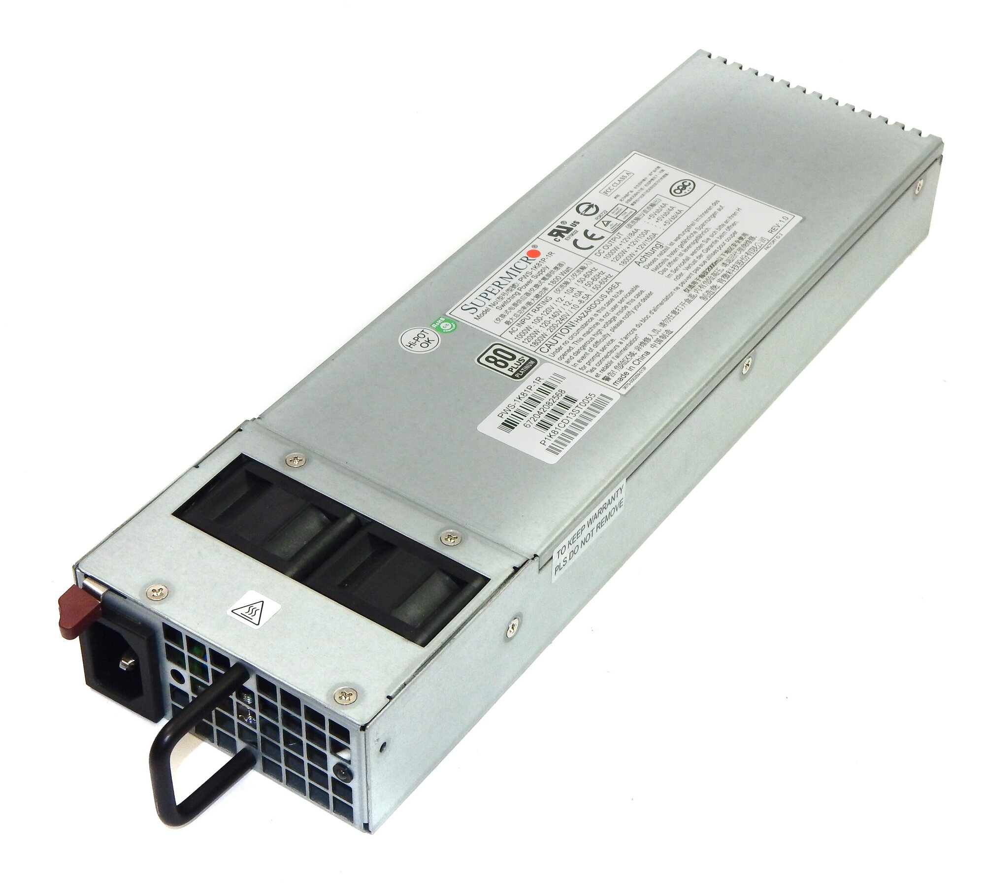 Для серверов SuperMicro Резервный Блок Питания SuperMicro PWS-1K81P-1R 1800W