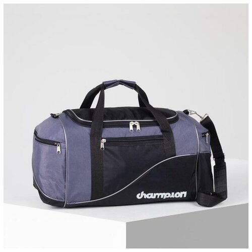 фото Сумка спортивная, отдел на молнии, 3 наружных кармана, длинный ремень, цвет чёрный/серый нет бренда