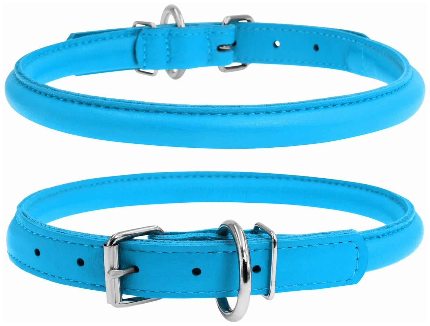 Ошейник COLLAR GLAMOUR для собак длинношерстных круглый синий 10мм*39-47см 35062