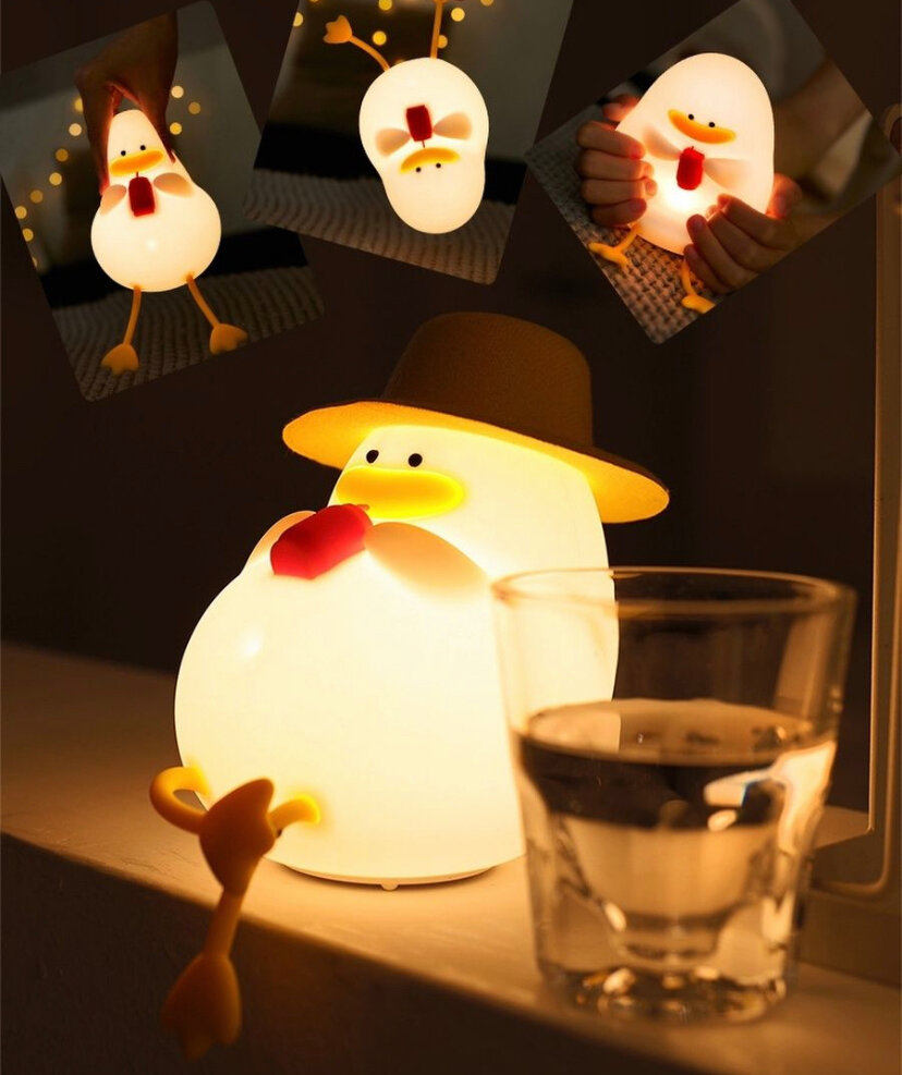 Светильник-ночник уточка, милый ночник для детей, перезаряжаемая силиконовая лампа от GadFamily - фотография № 2