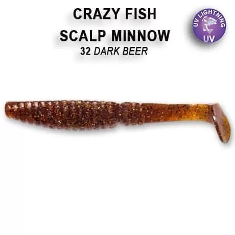 Силиконовая приманка мягкая съедобная Crazy Fish Scalp Minnow 3.2" 80 мм 7-80-32-6 5 шт.