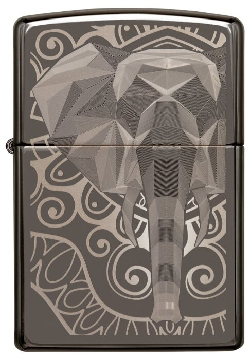 Зажигалка ZIPPO Elephant Fancy Fill Design Black Ice 49074 - фотография № 3