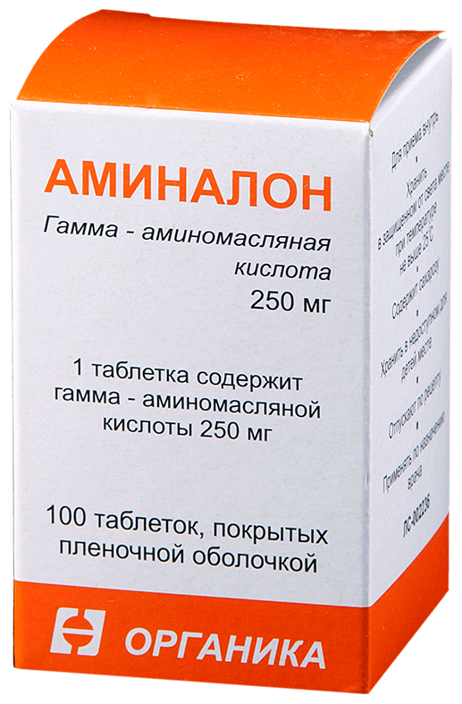 Изображение Аминалон таб. п/о плен., 250 мг, 100 шт.