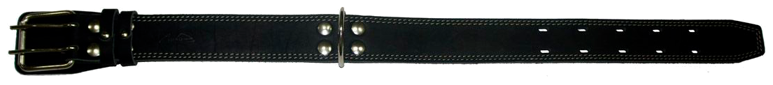 Аркон Ошейник кожаный 45/2с, цвет черный, размер 54 - 68 см x 45 мм, о45/2сч, два слоя кожи, пряжка с двумя язычками, двойная декоративная строчка - фотография № 1