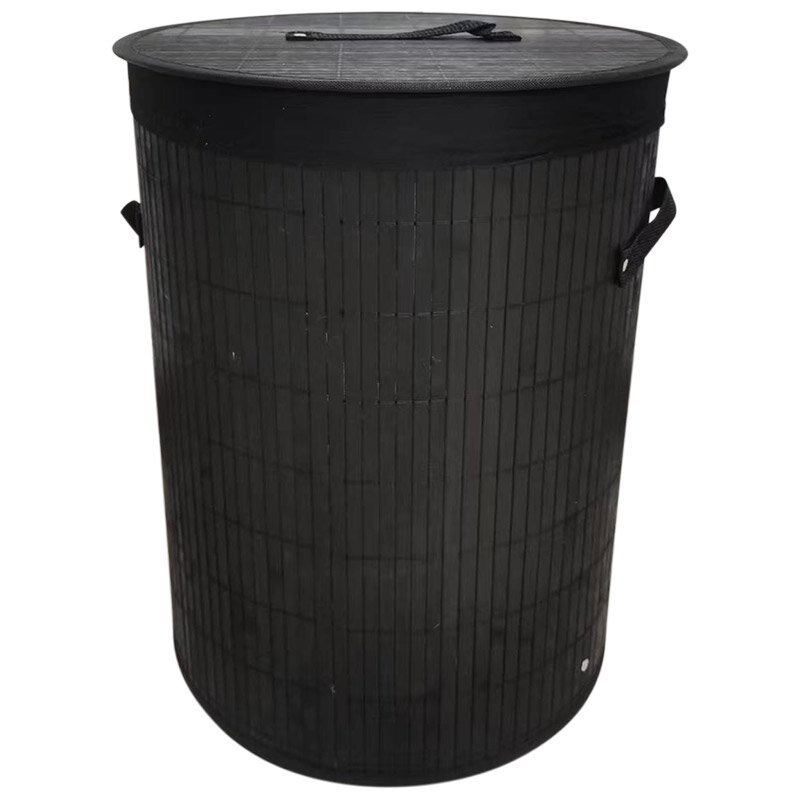 фото Корзина для белья BLB-01-B, бамбук, цвет черный, размер 34,5x50см (104487)