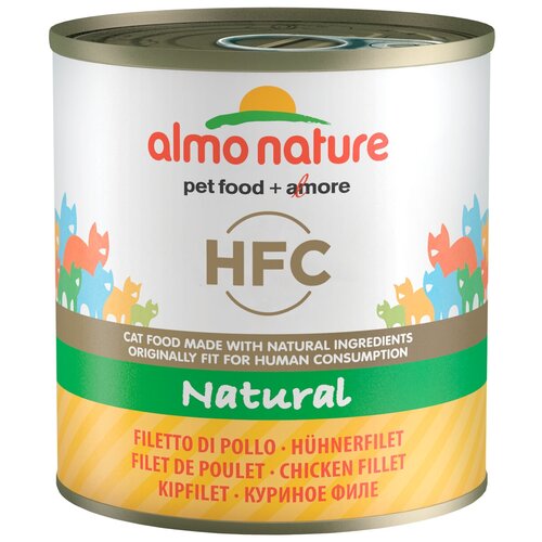 Влажный корм для кошек Almo Nature HFC Natural, с куриным филе 280 г (мини-филе)