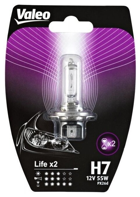 032517 VALEO Лампа H7 12V (55W) Лампа LIFEx2 1шт.