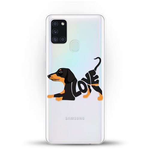 фото Силиконовый чехол такса love на samsung galaxy a21s andy & paul
