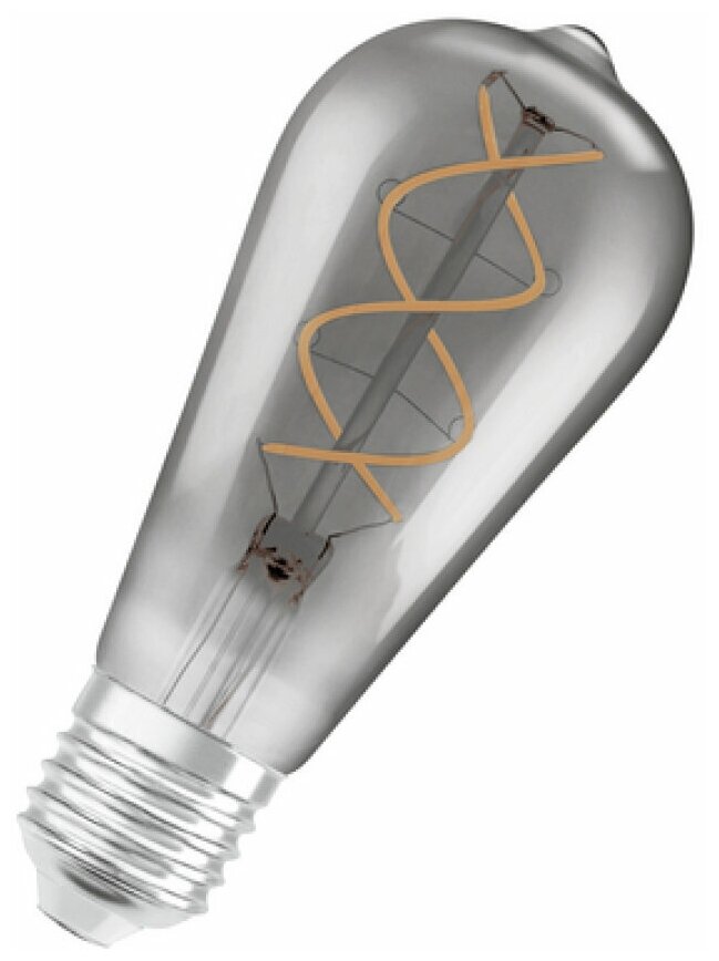 Лампа филаментная капля Osram Vintage 1906 LED CL Edison SMOKE 15 4W/818 140Lm E27 спираль 140x64mm 4058075269941