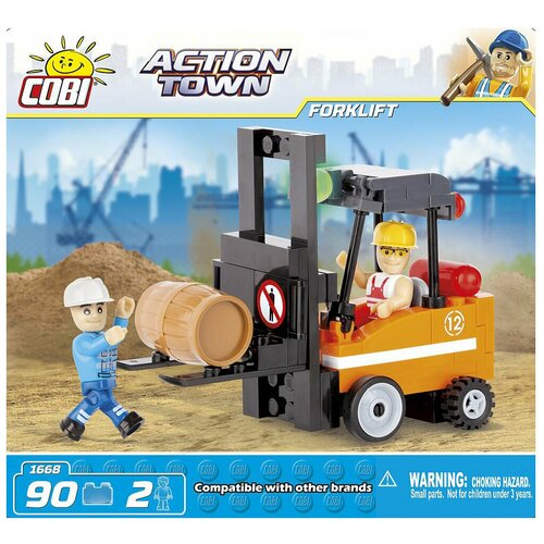 Конструктор Cobi Action Town 1668 Вильчатый погрузчик, 90 дет. конструктор cobi electronic 21910 бульдозер 480 дет