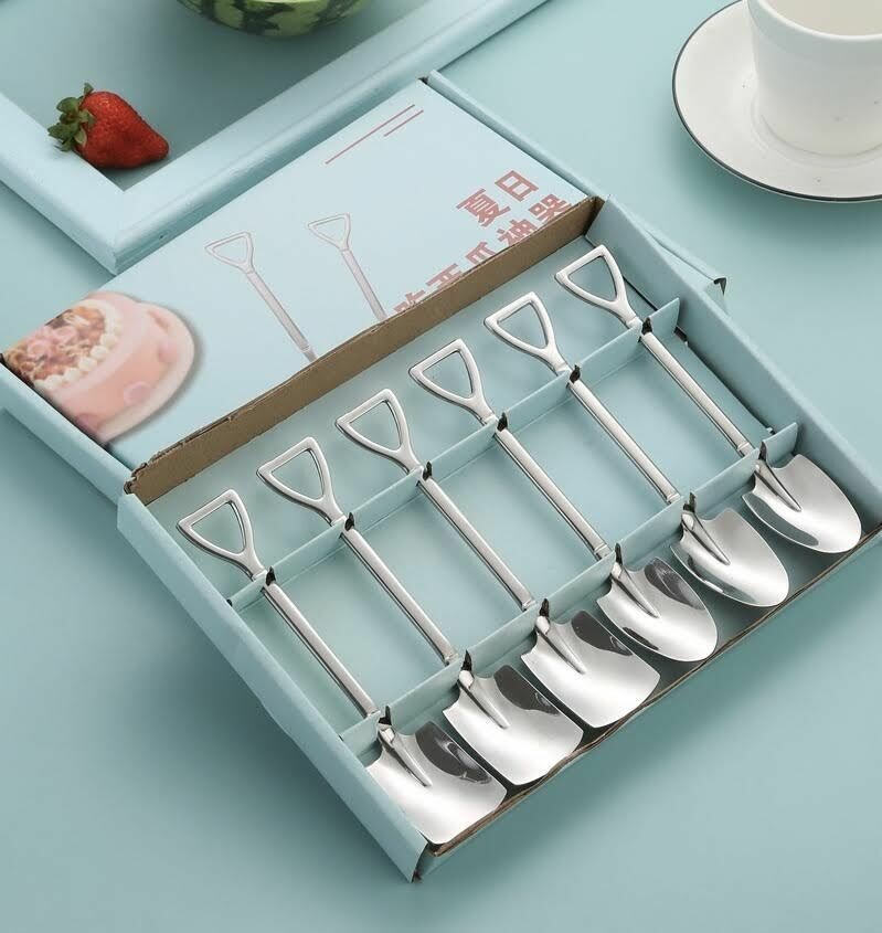 фото Набор десертных ложек в виде лопат, 6 штук