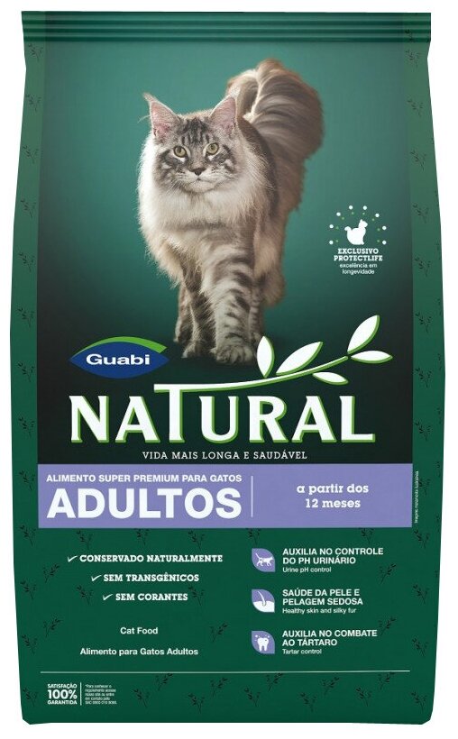 Guabi Natural Cat сухой корм для взрослых кошек цыпленок и коричневый рис 1,5 кг - фотография № 3