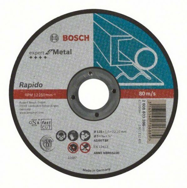 Прямой отрезной круг Bosch Expert for Metal 125x22.23x1.0 мм (2608603396)