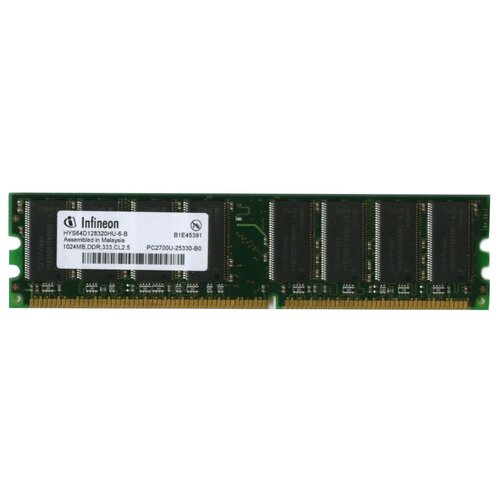 Оперативная память Infineon 1 ГБ DDR 333 МГц DIMM CL2.5 HYS64D128320HU-6-B оперативная память infineon 256 мб ddr 333 мгц sodimm hys64d32020gdl 6