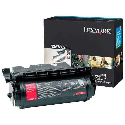 Картридж Lexmark 12A7362, 21000 стр, черный t654x11e black lexmark лазерный картридж 36 000 стр черный