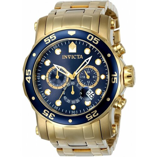 Наручные часы INVICTA Часы мужские кварцевые Invicta Pro Diver (+дополнительный ремень!) 23651, золотой