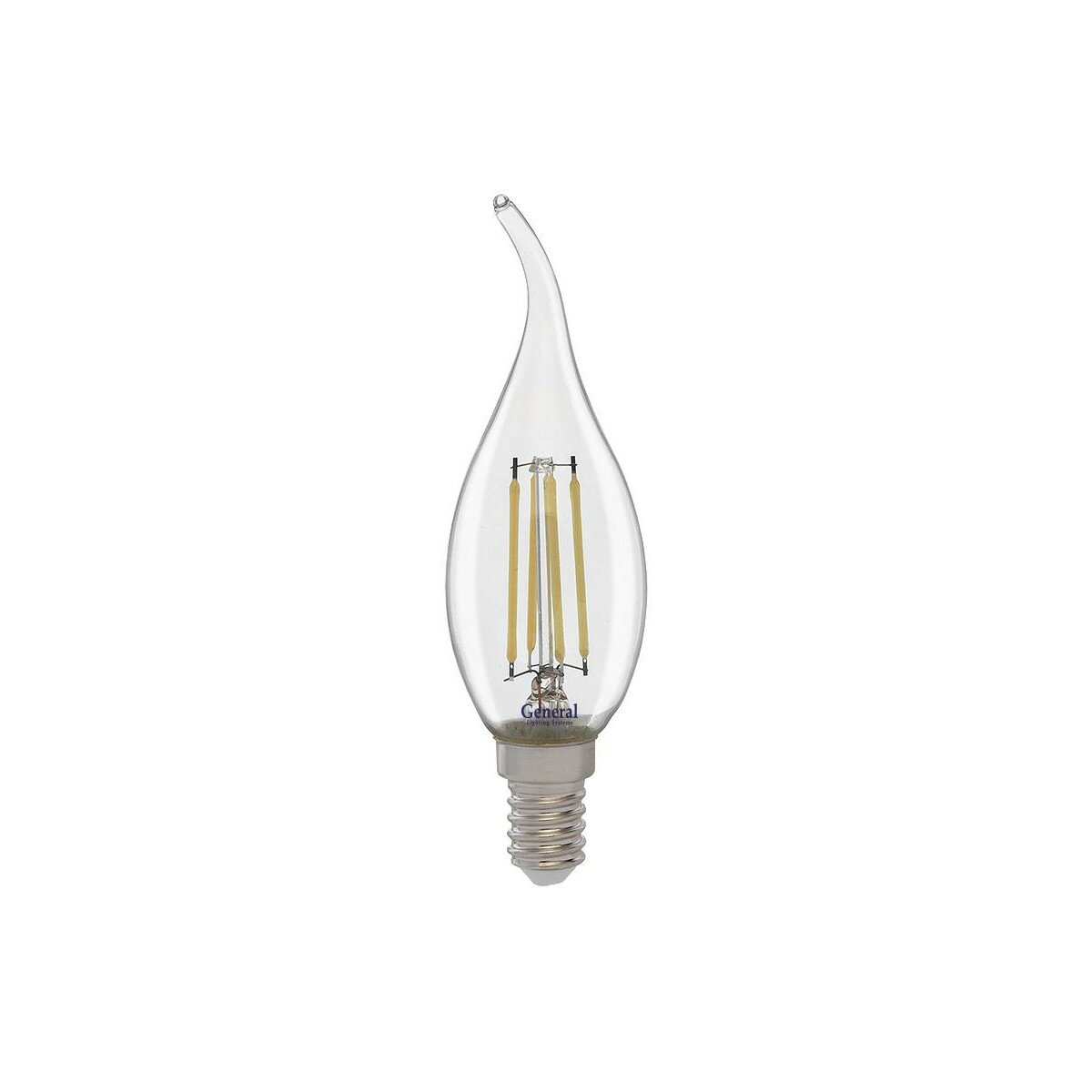 Лампа светодиодная Fil, Е14, 7Вт, белый, свеча на ветру